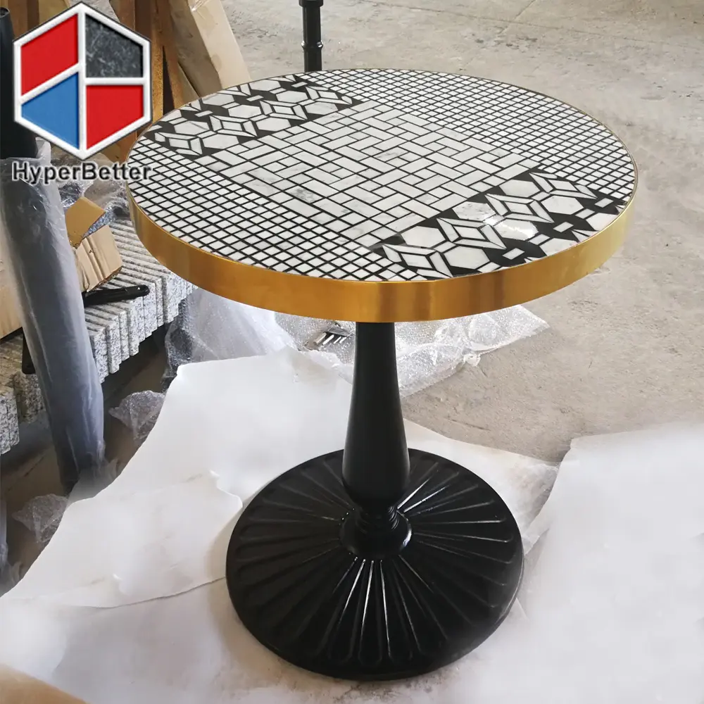 Natural marble pattern table top coffee table for bar and club
