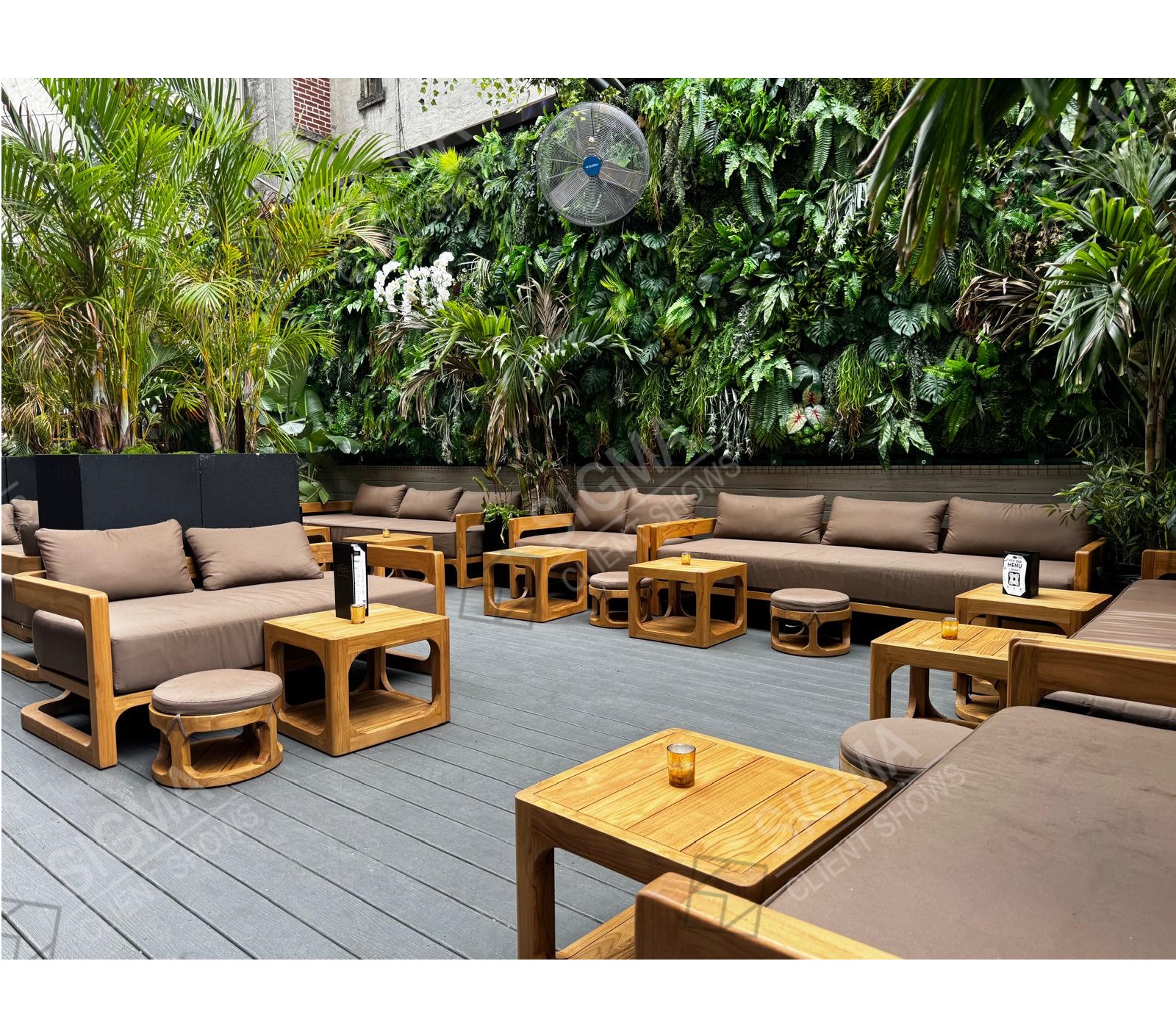 Wooden Outdoor Garden Sofa Sets Customized Outdoor Teak Sofa Luxury Leisure Chair