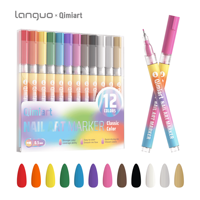 Ensemble de marqueurs professionnels pour nail art, couleurs classiques, pointe fine, stylo graffiti, dessin de lignes détaillées, outils de manucure DIY, matériau PET
