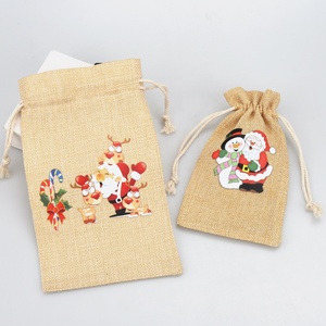 Eco Friendly Custom Logo Burlap Bags Linen Gift Pouch Packaging Jewelry <strong>Sack</strong> Jute Bag <strong>Christmas</strong> Pouch Santa <strong>Sack</strong> - Product Image 5