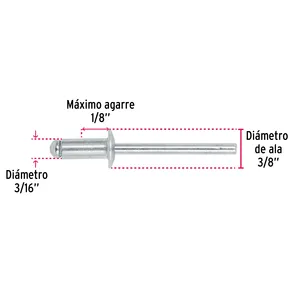 Borsa Master con 60 unità con 50 rivetti 3/16 'x 1/8' alluminio, ala 3/8' - Product Image 3