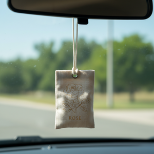 Sachet désodorisant personnalisé pour la maison et la voiture, parfum rose, aromathérapie, design Art Déco, forme carrée, crochet de suspension, décoration personnalisée - Product Image 3