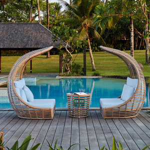 Internet-Famous Outdoor Leisure Rattan <b>Bed</b> <b>Bed</b> Courtyard Garden Bird's <b>Nest</b> Lounge Chair Outdoor Beach Swimming Pool so - Product Image 2
