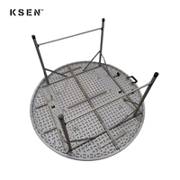 Meilleur prix, table de banquet extérieure pour 10 personnes, table ronde pliable en plastique pour mariage, KC-T1075