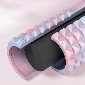 Rouleau de yoga à tige solide avec picots pour la relaxation musculaire et l'amincissement - Antidérapant, léger, durable, écologique - Product Image 1