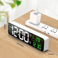 Meistverkaufte Quadratische Große LED-Musikwanduhr Elektronische Quarz-Weckuhr Temperaturanzeige ABS-Material Modernes Design
