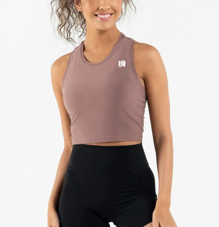 OEM-Service Damen Nylon Elasthan athletisch schnell trocknend Tanktops mit Rückenfutter super-Flexibilität atmungsaktives Ärmelloses Shirt