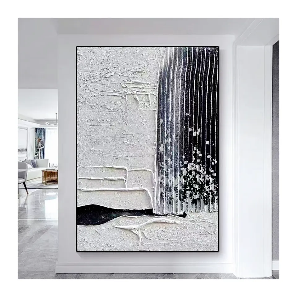 Abstract Extra Large Painting on Canvas Large thick texture Oil Painting white line Wall Art Home Decoration for living room