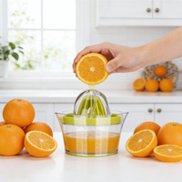 Cadeaux pour la fête des mères Presse-agrumes manuel multi-usages Lames en acier inoxydable Contenant antiadhésif Outil de cuisine compact Facile à utiliser