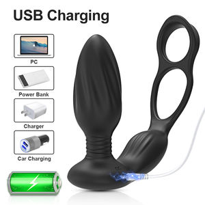 10 modes de vibration, plug anal, télécommande sans fil avec double anneau pénien, masseur de prostate pour adultes - Product Image 4