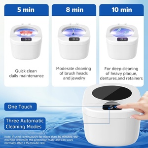 Digital Screen UV <b>Light</b> 45KHZ False Teeth Wash Watch Jewelry Make up Cleaning Denture Dental Square Ultrasonic Cleaner Household - Product Image 3
