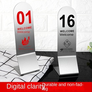 Support de numéro de table en acier inoxydable double face moderne pour la gestion des files d'attente de restaurant Affichage du ramassage des commandes Marqueur de siège de salle à manger - Product Image 3