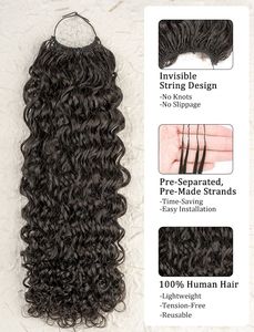 Extensions per capelli ricci birmani con nodi miracolosi, 100% umani, 12A, stile boho vietnamita, confezione da 12 pezzi, per intrecciare - Product Image 6