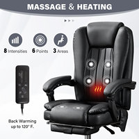 VANBOW Prêt à expédier Chaise de bureau exécutive ergonomique en cuir confortable avec massage par vibration et fonction chauffante