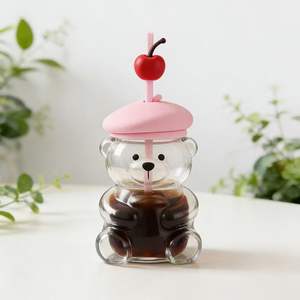 Gobelet à paille en silicone Bearista Paisen 2026, motif ours en peluche, antidérapant et écologique - Product Image 6