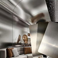 Panneaux muraux en charbon de bambou personnalisés de 5 mm/8 mm, panneaux en cristal de carbone métallique sans peinture, panneaux muraux et de plafond en PVC pour la décoration commerciale
