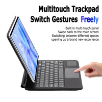 OEM logo dil manyetik kılıf kablosuz Trackpad arkadan aydınlatmalı Folio Huawei Matepad Pro 12.6 sihirli klavye için sihirli klavye standı