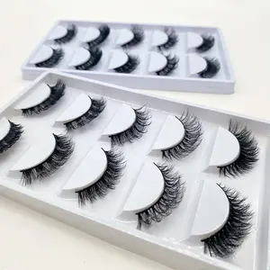 D Curl 3D Faux Mink Eyelashes Handmade Russian Strip Eyelashes Wholesale Natural Soft Faux Mink Eyelashes