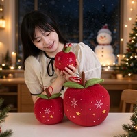 Coussin Pomme Rouge de Noël en Peluche avec Logo OEM, Coussin de Canapé, Décorations de Noël, Cadeaux du Nouvel An, Poupées