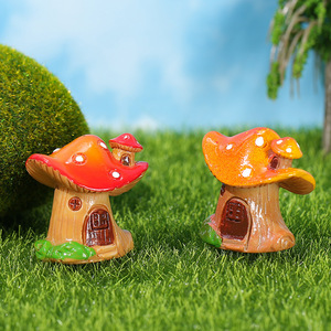 งานฝีมือเรซิ่นรูปบ้านเห็ด ของตกแต่งสวนจิ๋ว ตกแต่งภายในและภายนอกอาคาร รูปทรงอิสระ ทาสีสำเร็จรูป - Product Image 3