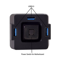 Multi-function Desktop 3 Ports USB 3.0 HUB With Audio Sound Slot External Computer Switch ON/OFF