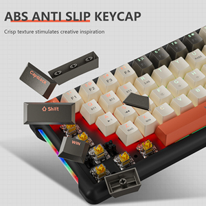 Teclado inalámbrico USB ergonómico K610 RGB 2024, teclados mecánicos intercambiables en caliente de tres modos de alta calidad, mezcla de colores, 61 teclas <span class=keywords><strong>Gateron</strong></span> - Product Image 5
