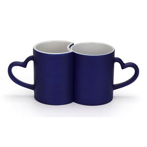 Sublimación Blanks Cambio <span class=keywords><strong>de</strong></span> color Pareja Tazas Mango <span class=keywords><strong>de</strong></span> corazón Tazas mágicas para parejas - Product Image 4