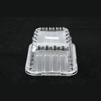 Boîte en plastique PET durable transparente pour fruits, type clamshell, pour raisins et myrtilles, 1LB 2LB
