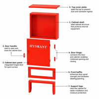 Armoire d'incendie extérieure autoportante en acier, boîte de rangement d'urgence rouge pour équipement incendie