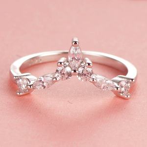 แหวนหมั้นเพชรรูปตัววีสำหรับเจ้าสาวกำหนดเอง TL-356รูปดาวดวงอาทิตย์สำหรับเจ้าสาว - Product Image 3