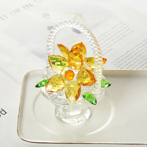 Figurine Panier de Fleurs en Cristal, Ornements de Collection, Décoration d'Intérieur, Centre de Table, Cadeau pour Maman, Épouse, Petite Amie - Product Image 4