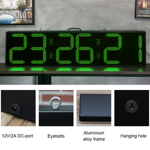 Cheetie 12 inch lớn Wall Mount 6 chữ số màu xanh lá cây màu đỏ màu xanh trắng LED hiển thị ngoài trời đồng hồ kỹ thuật số - Product Image 4