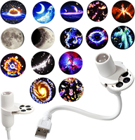 Projecteur d'étoiles 2-en-1 Mini Galaxie, Veilleuse Ciel Étoilé, Lampe Ambiante au Design Minimaliste Moderne, Alimentation USB pour Chambre à Coucher et Sommeil