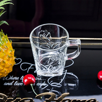 Mug à café en verre transparent avec logo personnalisé, avec poignée, sans BPA, gobelet réutilisable pour boissons chaudes et froides