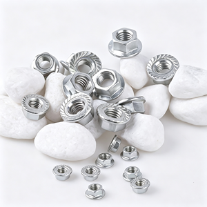 Tuerca hexagonal con brida GB6177.1 al por mayor, de acero al carbono cincado, tuerca de seguridad con brida dentada M6 M8 M10 M12 M16 M20 - Product Image 2