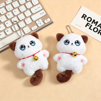 En gros, Porte-clés en peluche chat siamois mignon qui couine, poupée animal en peluche, breloque de sac à dos, jouet pendentif doux, cadeau