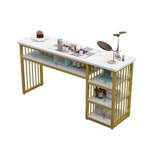 Meubles en marbre Zxm, prix bas, salon de coiffure, cadre en métal, station de manucure, table à ongles avec chaises - Product Image 6