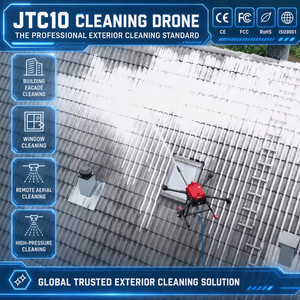 Drone de nettoyage haute pression UAV à jet d'eau de précision pour l'entretien des fenêtres de tours de bureaux en hauteur avec pulvérisation fiable - Product Image 1
