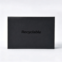 Boîte cadeau en carton rigide pliable biodégradable noire avec logo personnalisé, fermeture magnétique, haute résistance, gaufrage haut de gamme