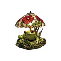 Lampe de table en résine créative en forme de grenouille et de fleur, décoration de bureau à domicile, ornements de chevet, emballage en carton de Chine