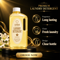 Deterjen Cair Pakaian Kuning Lembut dengan Tali Gantungan, Produk Cuci Pakaian dengan Aroma Segar Tahan Lama, Produk Pembersih
