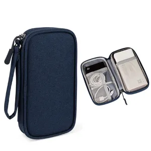 Cheap price phone bag SM03 Multifunctional Digital Accessories Storage Bag with Lanyard (Navy Blue)