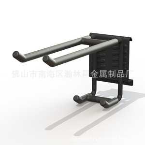 Étagère de rangement murale en métal à 3 niveaux, robuste, rectangulaire, organisateur de bureau avec crochets, Foshan Guangdong - Product Image 4