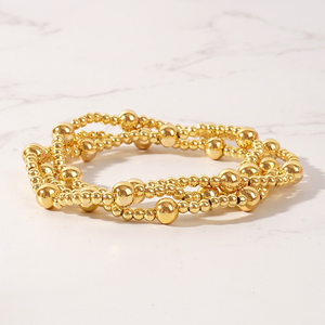 New Summer 18k Gold Plated Geometric Bohemian Handmade Waterproof Stainless Steel <b>Beaded</b> <b>Bracelet</b> for Unisex - Product Image 5