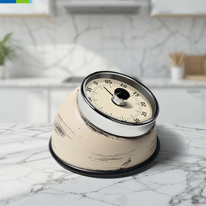 Retro 60 phút đếm ngược hẹn giờ Vòng Bếp Nấu Ăn kim loại vòng cơ khí truy cập đồng hồ báo thức - Product Image 4