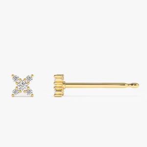 Aretes de Diamantes en Forma de X de Oro de 14K DHANI JEWELS, Claridad SI, Piedras Naturales, Hipoalergénicos, Joyería Fina para Joyería de Alta Gama - Product Image 4