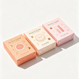 Cosmetic Rigid Boxes <b>Lipstick</b> <b>Case</b> Powder Compact Lip Gloss Kit Gold Foil Logo Ivory Board Rectangle High-End - Product Image 5