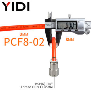 PCF 4 10 4mm 6mm 8mm 10mm a 1/8 1/4 3/8 1/2 BSP femmina in filo ottone Push in montaggio pneumatico per connettore tubo aria - Product Image 5