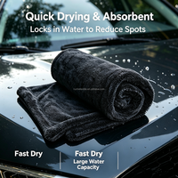 Serviette de séchage de voiture en microfibre 1200 GSM OEM/ODM, sans ourlet, grande taille, plus douce, pour lavage automobile