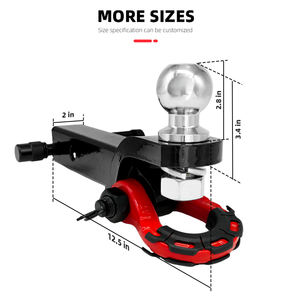 मुफ्त नमूने 4x4x4 ट्रेलर एल्यूमीनियम 2 इंच रिकवरी टो डी रिंग शेकच रिसीवर डी रिंग शेकच - Product Image 5